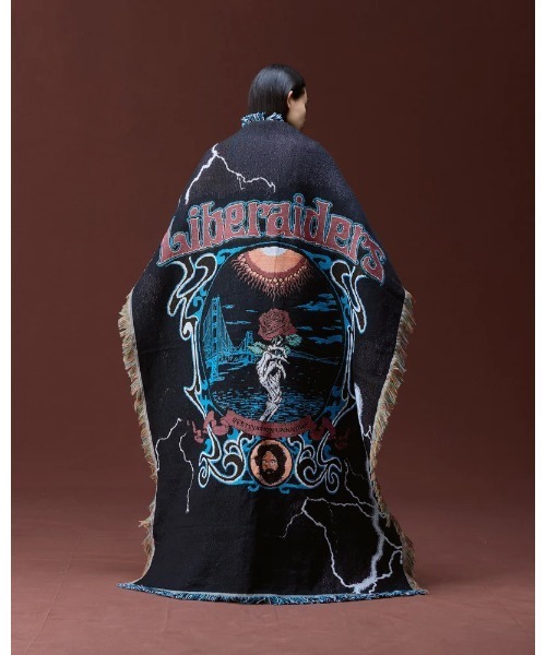 Liberaiders(リベレイダース)の「Liberaiders/リベレイダース DEAD ROSE THROW BLANKET ブランケット ジャガード 大判 インテリア ソファ ラグ 2026秋冬新作(ブランケット・メンズ・ブラック・FREE)」の9枚目の写真