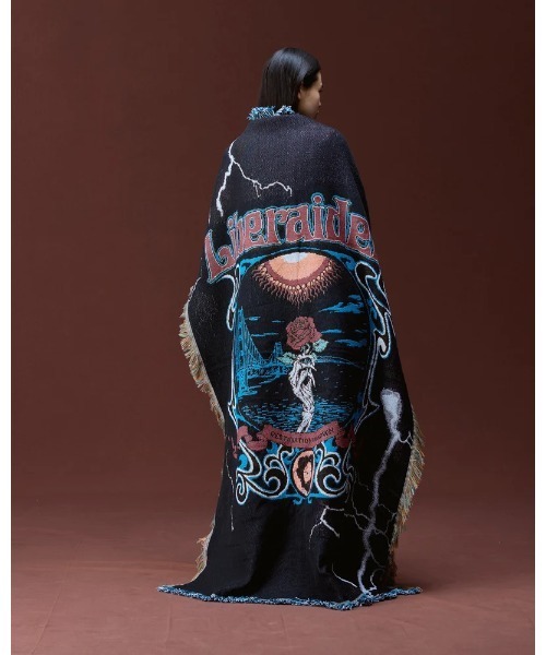 Liberaiders(リベレイダース)の「Liberaiders/リベレイダース DEAD ROSE THROW BLANKET ブランケット ジャガード 大判 インテリア ソファ ラグ 2026秋冬新作(ブランケット・メンズ・ブラック・FREE)」の10枚目の写真