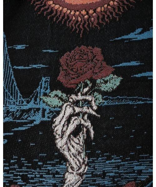 Liberaiders(リベレイダース)の「Liberaiders/リベレイダース DEAD ROSE THROW BLANKET ブランケット ジャガード 大判 インテリア ソファ ラグ 2026秋冬新作(ブランケット・メンズ・ブラック・FREE)」の3枚目の写真