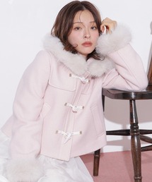フェイクファー付きショートダッフルコート