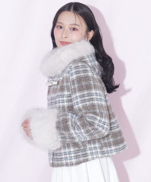 JILL by JILL STUART(ジルバイジルスチュアート)の「フェイクファー付きショートダッフルコート(ダッフルコート・レディース・グレー/ホワイト/ピンク/ブラウン系その他・SMALL/MEDIUM)」の20枚目の写真