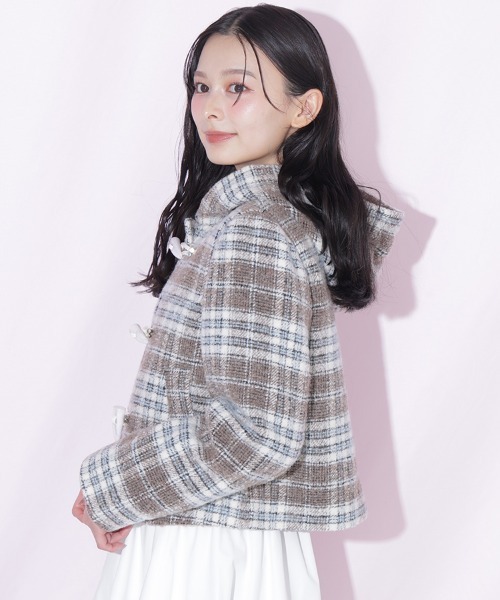 JILL by JILL STUART(ジルバイジルスチュアート)の「フェイクファー付きショートダッフルコート(ダッフルコート・レディース・グレー/ホワイト/ピンク/ブラウン系その他・SMALL/MEDIUM)」の14枚目の写真