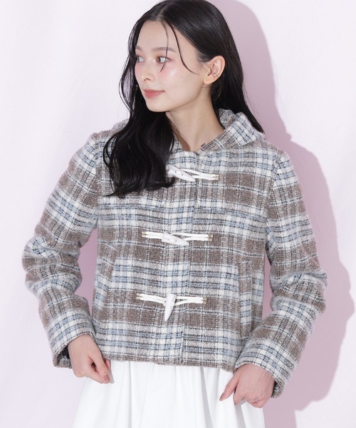 JILL by JILL STUART(ジルバイジルスチュアート)の「フェイクファー付きショートダッフルコート(ダッフルコート・レディース・グレー/ホワイト/ピンク/ブラウン系その他・SMALL/MEDIUM)」の12枚目の写真
