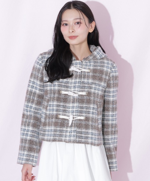 JILL by JILL STUART(ジルバイジルスチュアート)の「フェイクファー付きショートダッフルコート(ダッフルコート・レディース・グレー/ホワイト/ピンク/ブラウン系その他・SMALL/MEDIUM)」の11枚目の写真