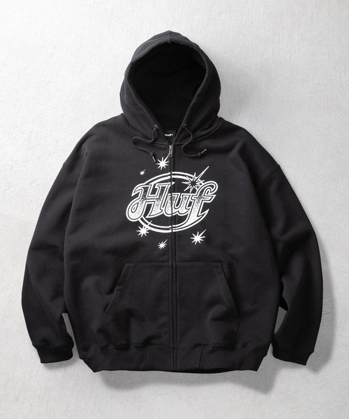 HUF（ハフ）の「COSMIC FULL ZIP HOODIE（パーカー・メンズ・ブラック/グレイッシュベージュ・L/S/M）」の2枚目の写真