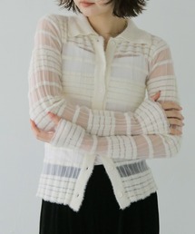 【cheriella】シアーボーダーポロニット SHEER BORDER POLO KNIT