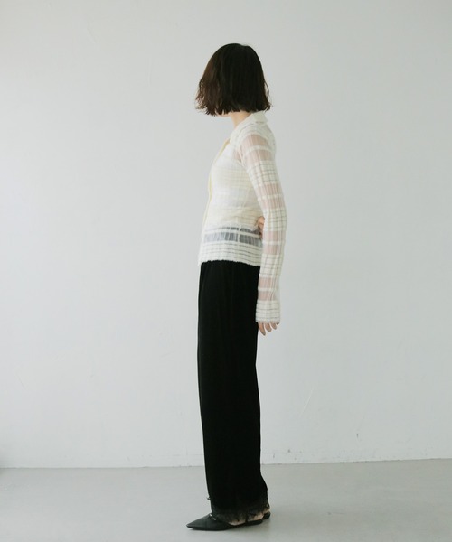 cheriella(シェリエラ)の「【cheriella】シアーボーダーポロニット SHEER BORDER POLO KNIT(ニット/セーター・レディース・ブラック/オフホワイト・FREE)」の19枚目の写真