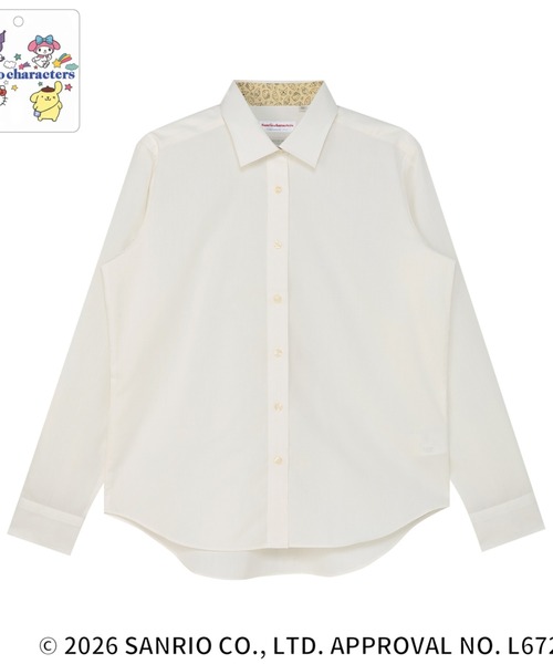 TOKYO SHIRTS(トウキョウシャツ)の「【サンリオキャラクターズ×TOKYO SHIRTS】 形態安定ノンアイロン ワイド 長袖ビジネスワイシャツ(ビジネスシャツ・レディース・イエロー・M/L/LL)」の1枚目の写真