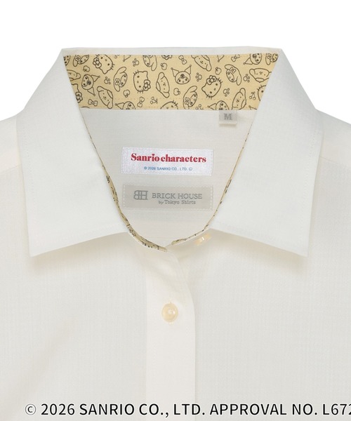 TOKYO SHIRTS(トウキョウシャツ)の「【サンリオキャラクターズ×TOKYO SHIRTS】 形態安定ノンアイロン ワイド 長袖ビジネスワイシャツ(ビジネスシャツ・レディース・イエロー・M/L/LL)」の3枚目の写真