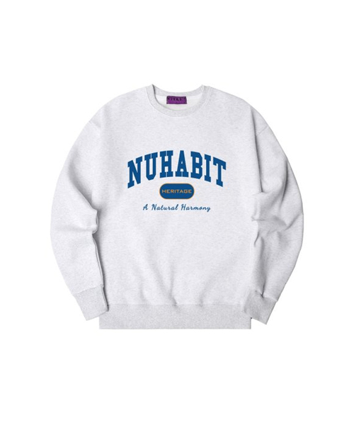 NUHABIT(ニューハビット)の「N/H NU AGE オーバーサイズ 裏起毛 スウェット_メランジホワイト (SOM4-4NH1196)(スウェット・メンズ・ライトグレー・LARGE/X-LARGE)」の1枚目の写真