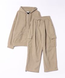 a.p.o.v.（エーピーオービー）の「a.p.o.v. オーバーサイズジップパーカー＆ワイドカーゴパンツスウェットセットアップ（セットアップ）」