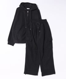 a.p.o.v.（エーピーオービー）の「a.p.o.v. オーバーサイズジップパーカー＆ワイドカーゴパンツスウェットセットアップ（セットアップ）」