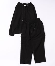a.p.o.v.（エーピーオービー）の「a.p.o.v. オーバーサイズジップパーカー＆ワイドカーゴパンツスウェットセットアップ（セットアップ）」
