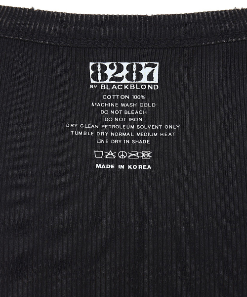 BLACK BLOND(ブラック ブロンド)の「8287 ロゴヴィンテージノースリーブTシャツ(チャコール)(Tシャツ/カットソー・レディース・その他・FREE)」の2枚目の写真