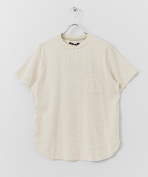 URBAN RESEARCH DOORS MENS（アーバンリサーチ ドアーズ メンズ）の「DOORS ストレッチリネン布帛Tee（シャツ/ブラウス・メンズ・アイボリー/オレンジ/ブルー系その他/ネイビー・40/38）」の18枚目の写真