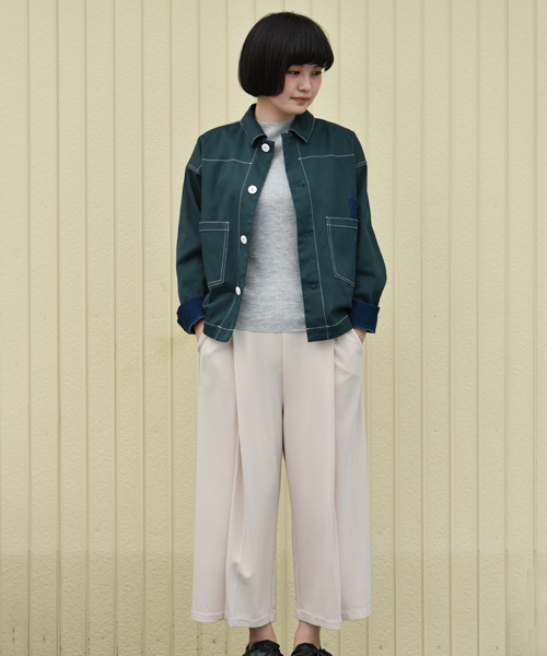 POU DOU DOU（プードゥドゥ）の「パッチポケット付きGジャン（その他アウター・レディース・アイボリー/グリーン/インディゴブルー/イエロー・3）」の12枚目の写真