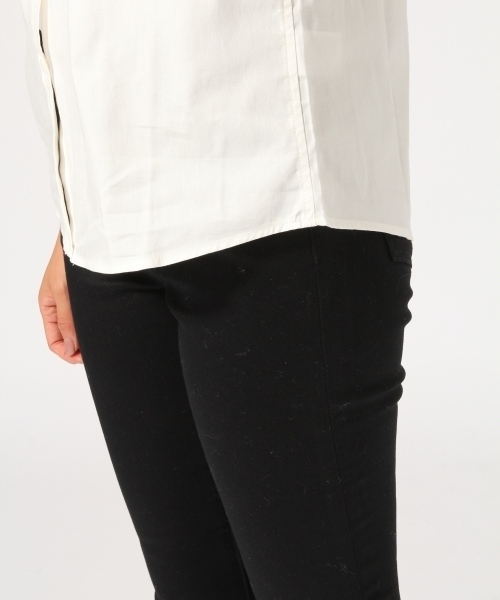 GLOBAL WORK（グローバルワーク）の「ピンオックスシャツ長袖/725103（シャツ/ブラウス・レディース・ホワイト/ライトグレー/ライトブルー・SMALL/LARGE/MEDIUM）」の10枚目の写真