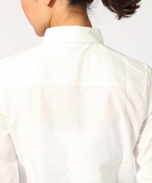 GLOBAL WORK（グローバルワーク）の「ピンオックスシャツ長袖/725103（シャツ/ブラウス・レディース・ホワイト/ライトグレー/ライトブルー・SMALL/LARGE/MEDIUM）」の6枚目の写真