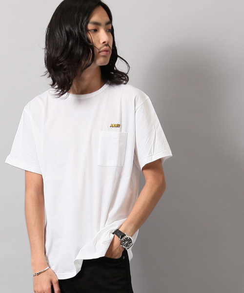 DELUXE(デラックス)の「DELUXE デラックス 別注 半袖 Tシャツ ARMY TEE(Tシャツ/カットソー・メンズ・ホワイト/オリーブ・L/M)」の1枚目の写真