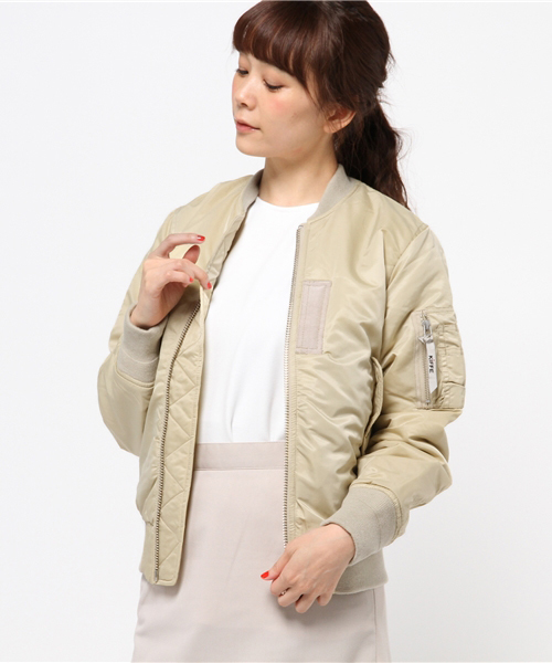 KIFFE(キッフェ)の「KIFFE:MA-1(MA-1・レディース・ベージュ/ブラック・ONE SIZE)」の7枚目の写真