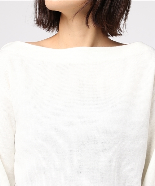 mysty woman（ミスティウーマン）の「エンブロイダリー刺繍ボートネックニット（ニット/セーター・レディース・オフホワイト/トップグレー/ブラック/ピンクベージュ・FREE）」の8枚目の写真