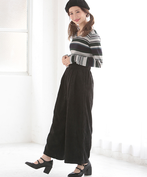 one after another NICE CLAUP（ワンアフターアナザーナイスクラップ）の「コーデュロイワイドパンツ（その他パンツ・レディース・ブラック/グレー/ピンク・FREE）」の10枚目の写真