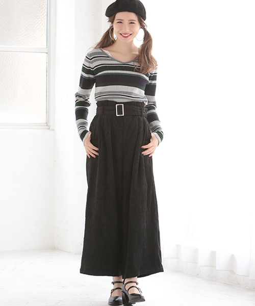 one after another NICE CLAUP（ワンアフターアナザーナイスクラップ）の「コーデュロイワイドパンツ（その他パンツ・レディース・ブラック/グレー/ピンク・FREE）」の12枚目の写真