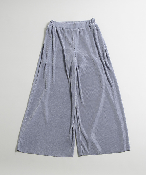 WEGO（ウィゴー）の「WEGO/サテンプリーツワイドパンツ（その他パンツ・レディース・ブラック/サックスブルー/アイボリー/ライトピンク・FREE）」の9枚目の写真