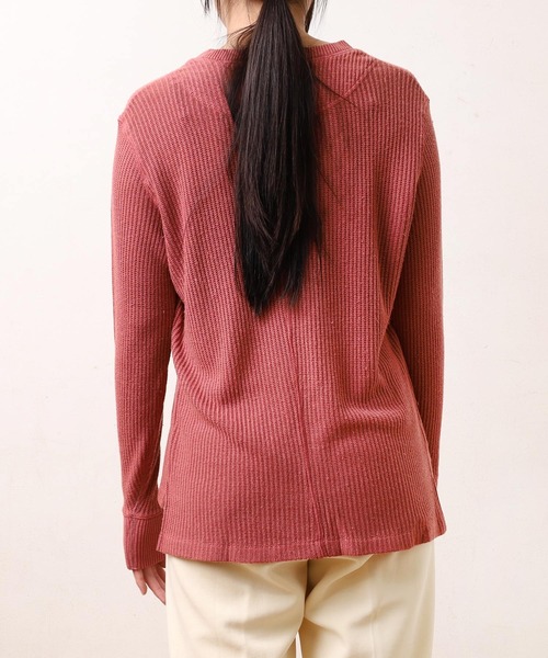 Audition(オーディション)の「M0541 ピグメントVネックプルオーバー(Tシャツ/カットソー・レディース・バーガンディー/オリーブ/チャコール・MEDIUM)」の12枚目の写真