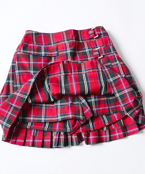 WEGO（ウィゴー）の「WEGO/フラップベルトプリーツスカパン（スカート・レディース・ブラック/レッド系その他/イエロー系その他/グリーン系その他/インディゴブルー・FREE）」の11枚目の写真