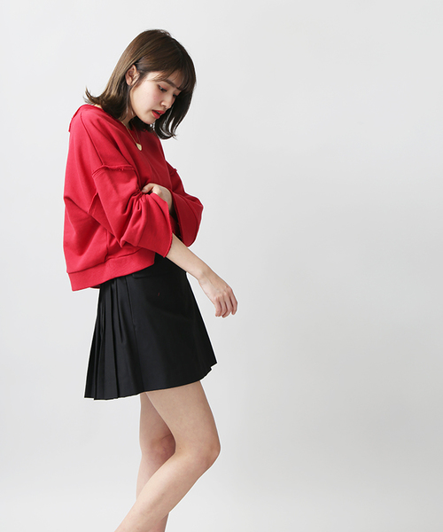 WEGO（ウィゴー）の「WEGO/フラップベルトプリーツスカパン（スカート・レディース・ブラック/レッド系その他/イエロー系その他/グリーン系その他/インディゴブルー・FREE）」の22枚目の写真