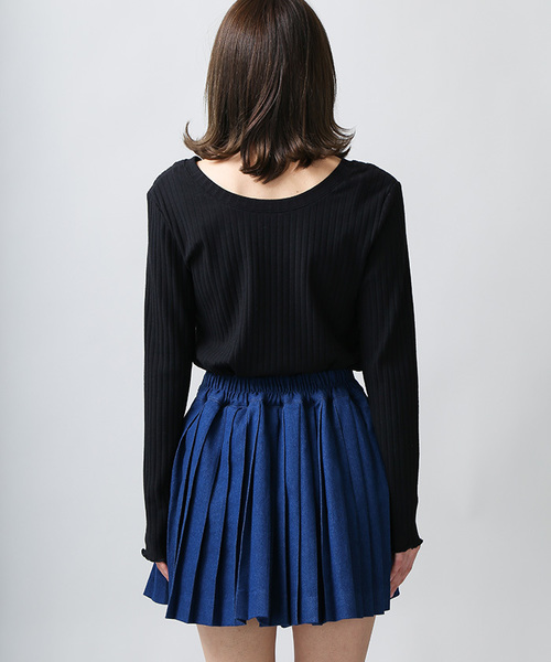 WEGO（ウィゴー）の「WEGO/フラップベルトプリーツスカパン（スカート・レディース・ブラック/レッド系その他/イエロー系その他/グリーン系その他/インディゴブルー・FREE）」の12枚目の写真