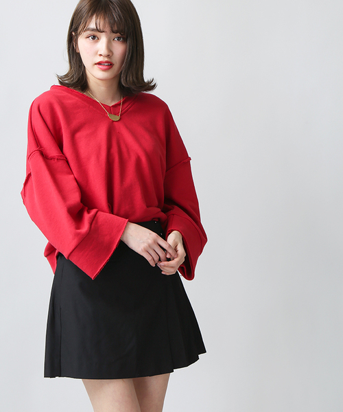 WEGO（ウィゴー）の「WEGO/フラップベルトプリーツスカパン（スカート・レディース・ブラック/レッド系その他/イエロー系その他/グリーン系その他/インディゴブルー・FREE）」の13枚目の写真