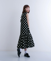 MERLOT | ドット柄フリルへムワンピース2327(ワンピース)