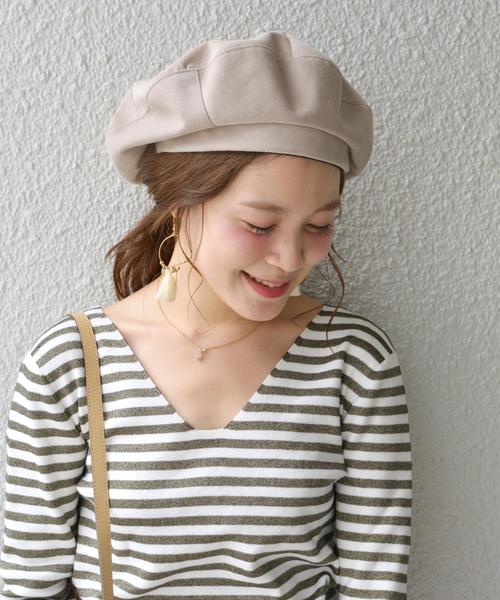 SHIPS（シップス）の「コーデュロイベレー帽◇（ハンチング/ベレー帽・レディース・レッド/ブラック/ベージュ・ONE SIZE）」の2枚目の写真