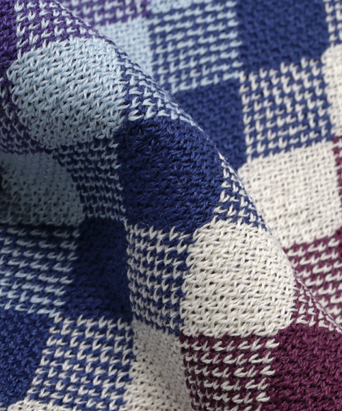 RAMUDA（ラムダ）の「ウール　ラッセルアーガイル調マフラー（マフラー・メンズ・パープル/ブラウン/ボルドー・ﾌﾘ-）」の5枚目の写真