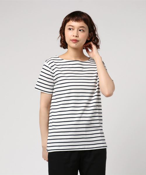 AMERICAN HOLIC（アメリカンホリック）の「・60新彊綿スムース ボートネックTEE★（Tシャツ/カットソー・レディース・サックスブルー/ラベンダー/ネイビー/その他25/チャコールグレー/その他26/オフホワイト/グレー系その他・M/L）」の22枚目の写真