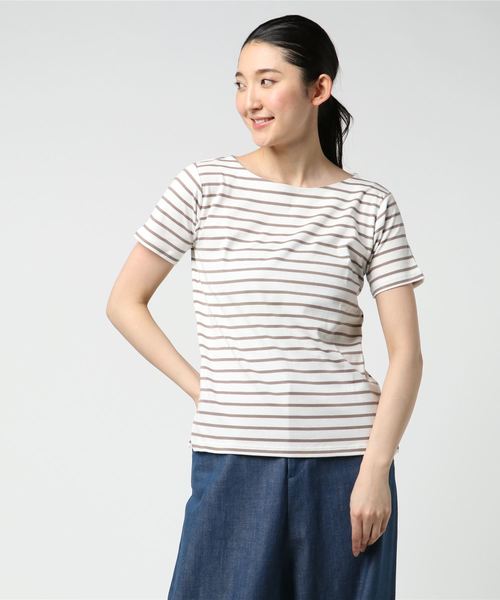 AMERICAN HOLIC（アメリカンホリック）の「・60新彊綿スムース ボートネックTEE★（Tシャツ/カットソー・レディース・サックスブルー/ラベンダー/ネイビー/その他25/チャコールグレー/その他26/オフホワイト/グレー系その他・M/L）」の7枚目の写真