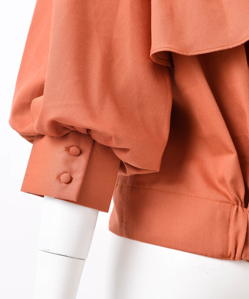 one after another NICE CLAUP(ワンアフターアナザーナイスクラップ)の「フリルブルゾン(ブルゾン・レディース・ブラック/ベージュ/レンガ・FREE)」の17枚目の写真