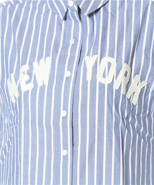 WEGO（ウィゴー）の「WEGO/NEWYORKワッペンツキシャツ（S）（シャツ/ブラウス・レディース・オフホワイト/ブルー/サックスブルー・FREE）」の9枚目の写真
