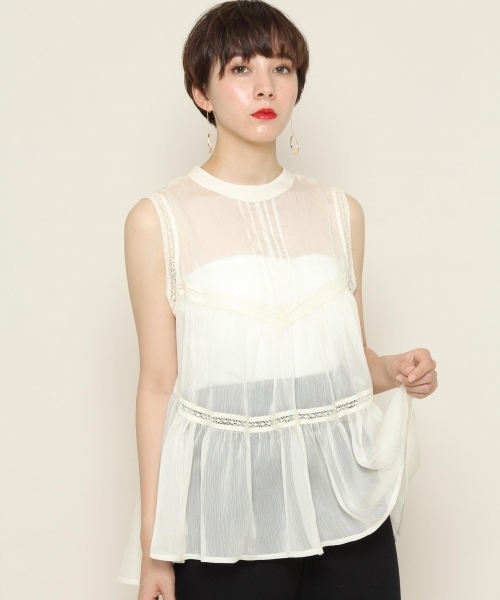 PAGEBOY(ページボーイ)の「ノースリティアードブラウス(シャツ/ブラウス・レディース・オフホワイト/ブラック/ベージュ/ラベンダー・FREE)」の5枚目の写真