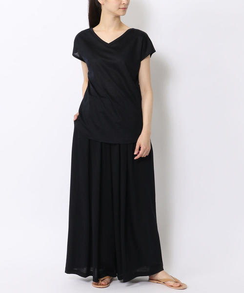 GALERIE VIE（ギャルリー ヴィー）の「テンセルジャージー タックワイドパンツ（その他パンツ・レディース・ネイビー/ベージュ系その他2/カーキ・36/32）」の12枚目の写真