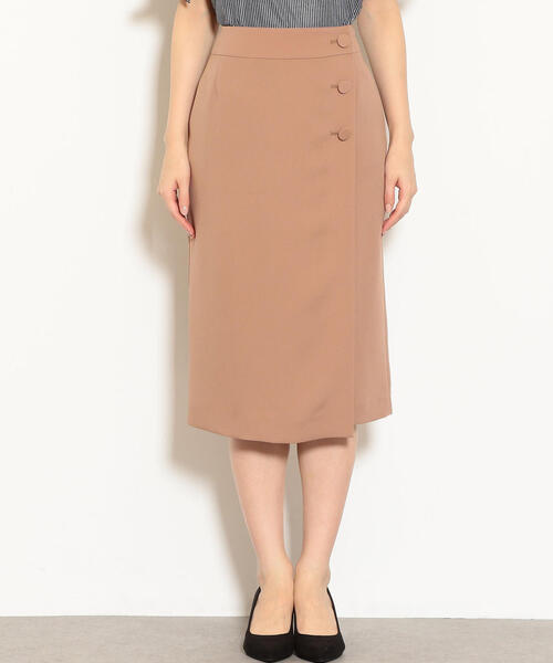 green label relaxing（グリーンレーベルリラクシング）の「CS ラップ タイト スカート（スカート・レディース・ベージュ/パープル・36/38）」の8枚目の写真