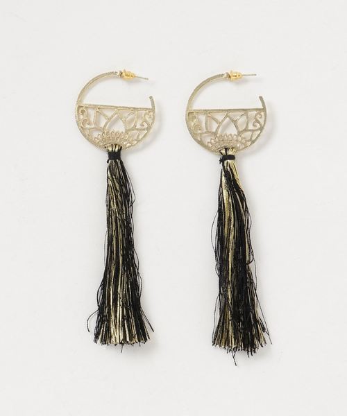 チャイハネ（チャイハネ）の「【チャイハネ】ロータスフリンジピアス（ピアス（両耳用）・レディース・ゴールド/シルバー・FREE）」の3枚目の写真