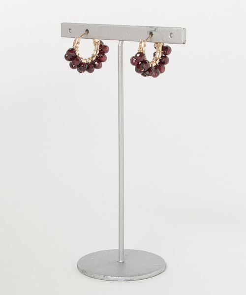 【marinaJEWELRY】14kgf/AAA Garnet wrapped pierced earring（ピアス（両耳用））｜tone（トーン） 5,387円