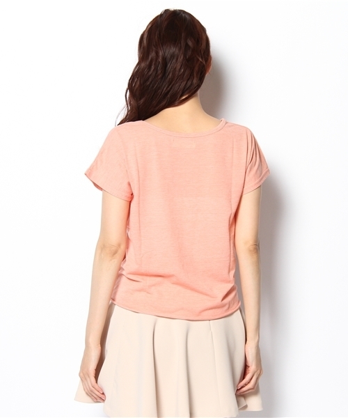 Auntie Rosa(アンティローザ)の「前結びネップTシャツ(Tシャツ/カットソー・レディース・ピンク/ブラック/ナチュラル/イエロー・FREE)」の7枚目の写真