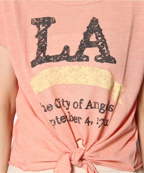 Auntie Rosa(アンティローザ)の「前結びネップTシャツ(Tシャツ/カットソー・レディース・ピンク/ブラック/ナチュラル/イエロー・FREE)」の10枚目の写真