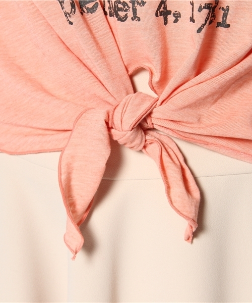 Auntie Rosa(アンティローザ)の「前結びネップTシャツ(Tシャツ/カットソー・レディース・ピンク/ブラック/ナチュラル/イエロー・FREE)」の11枚目の写真