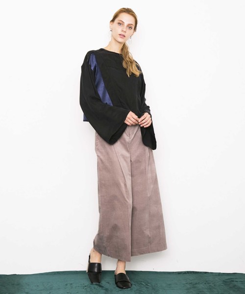 city（シティ）の「【CITY】ベルベット ハイウエストワイドパンツ（その他パンツ・レディース・ネイビー/グレー/ピンク・1/0）」の5枚目の写真