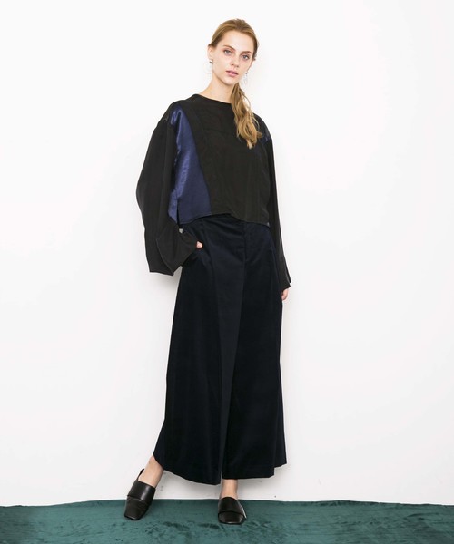 city（シティ）の「【CITY】ベルベット ハイウエストワイドパンツ（その他パンツ・レディース・ネイビー/グレー/ピンク・1/0）」の6枚目の写真